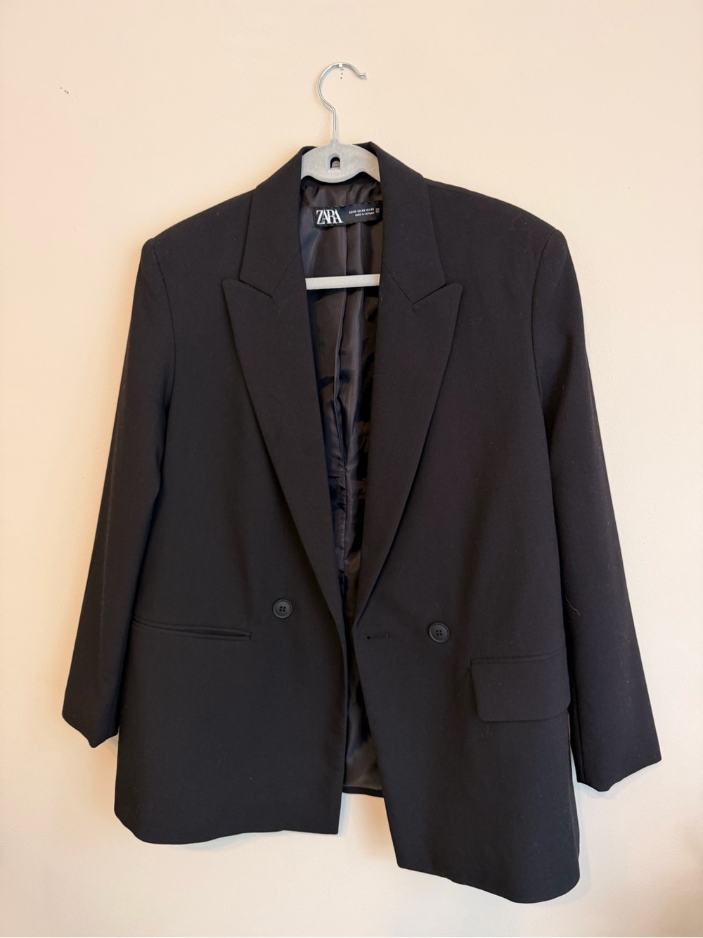 ZARA Black Tailored Blazer with Notch Lapel